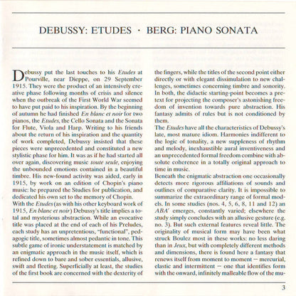 Claude Debussy - Debussy: 12 Etudes / Berg: Sonate Op. 1 (CD) | Near Mint (NM)-