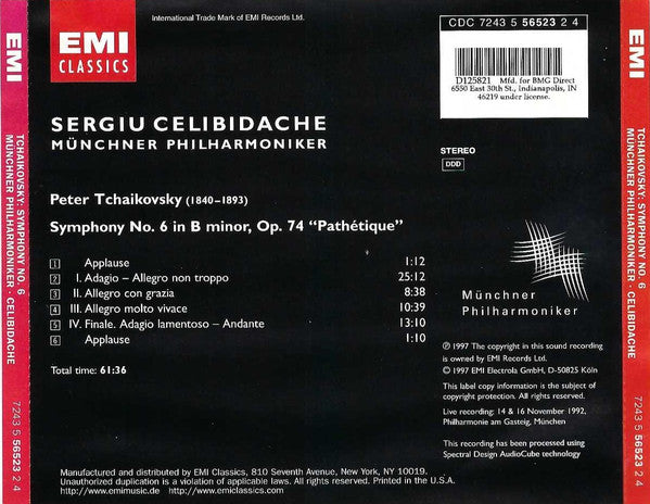 Pyotr Ilyich Tchaikovsky - Symphony No. 6 In B Minor, Op. 74 "Pathétique" (CD) | Near Mint (NM) Near Mint (NM)-