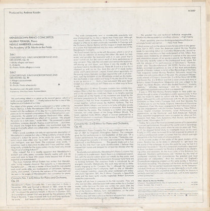 Murray Perahia - Piano Concertos (No. 1 In G Minor, Op. 25 / No. 2 In D Minor, Op. 40) | Near Mint (NM) Excellent (EX)-