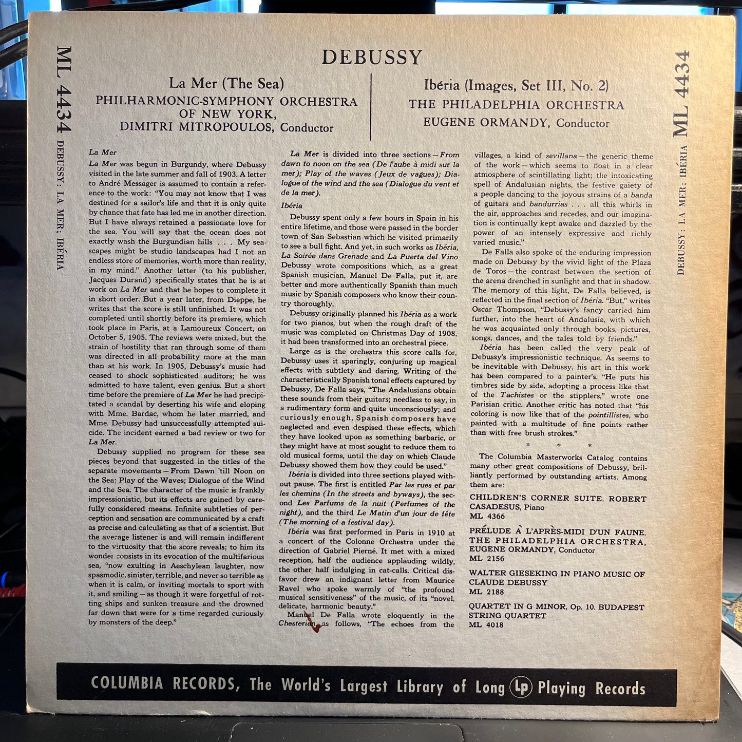 Claude Debussy - La Mer / Iberia | Near Mint (NM) Near Mint (NM)-