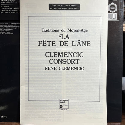 Clemencic Consort - La Fête De L´âne - Traditions Du Moyen-Age (FRENCH VINYL) | Near Mint (NM) Near Mint (NM)-