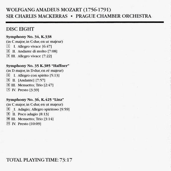 Wolfgang Amadeus Mozart - The Symphonies (10x CD Telarc ‎– CD 80729) | USED Near Mint (NM or M-) Near Mint (NM)-