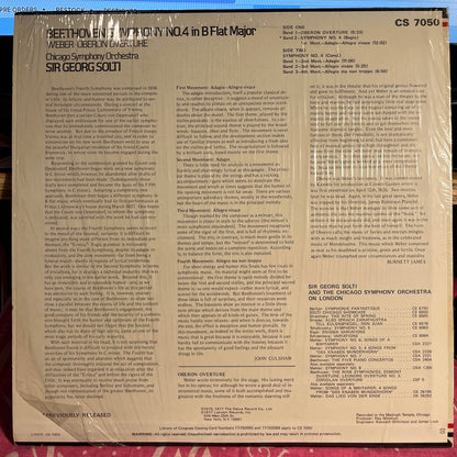 Ludwig Van Beethoven - Symphony No. 4 In B Flat Major · Oberon Overture *SHRINK* | Near Mint (NM) Near Mint (NM)-