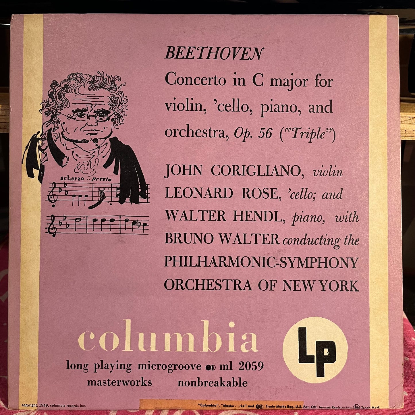 Ludwig van Beethoven - Concerto In C Major For Violin, 'Cello, Piano, And Orchestra, Op. 56 ("Triple") 10" | Near Mint (NM) Excellent (EX)-