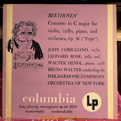 Ludwig van Beethoven - Concerto In C Major For Violin, 'Cello, Piano, And Orchestra, Op. 56 ("Triple") 10" | Near Mint (NM) Excellent (EX)-