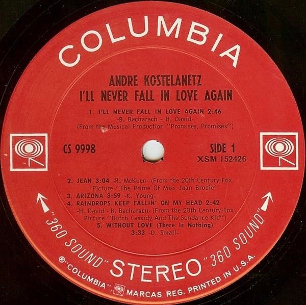 André Kostelanetz - I'll Never Fall In Love Again | Near Mint (NM) Near Mint (NM)-