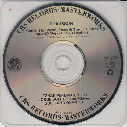 Ernest Chausson - Concert For Violin, Piano And String Quartet (CD) | Near Mint (NM) Near Mint (NM)-