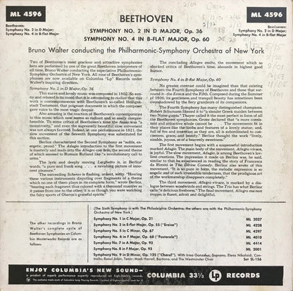 Ludwig van Beethoven - Symphonies No 2 In D Major, Op. 36 And No 4 In B-Flat Major, Op. 60 | Near Mint (NM) Excellent (EX)-