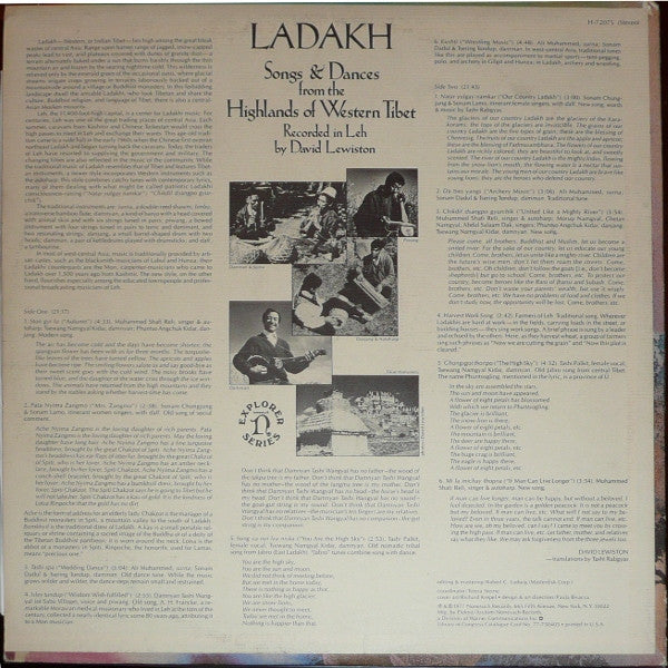 David Lewiston - Ladakh - Songs & Dances From The Highlands Of Western Tibet (VINYL) | Near Mint (NM) Near Mint (NM)-