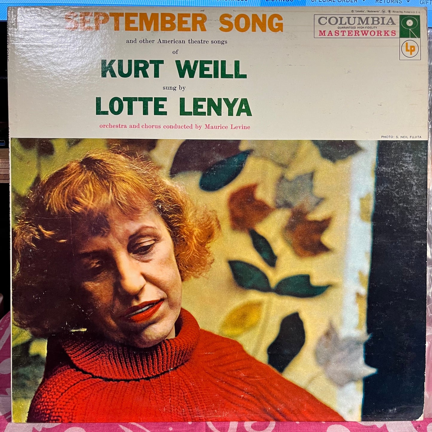 Lotte Lenya - September Song And Other American Theatre Songs Of Kurt Weill *MONO* | Near Mint (NM) Excellent (EX)-