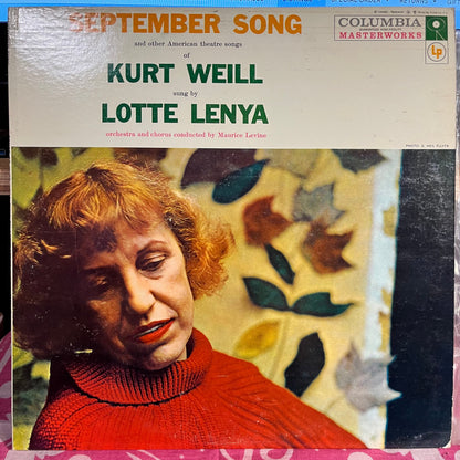 Lotte Lenya - September Song And Other American Theatre Songs Of Kurt Weill *MONO* | Near Mint (NM) Excellent (EX)-