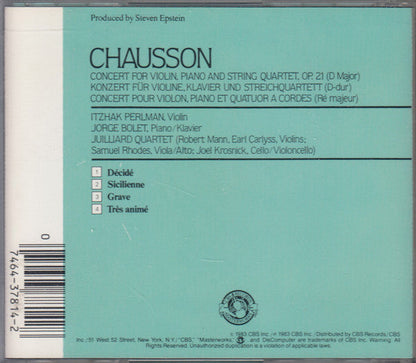 Ernest Chausson - Concert For Violin, Piano And String Quartet (CD) | Near Mint (NM) Near Mint (NM)-