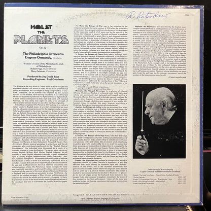 Gustav Holst - Eugene Ormandy, The Philadelphia Or - The Planets (VINYL LP RCA RED SEAL ARLI-1797 1976) | Near Mint (NM or M-) Near Mint (NM)-