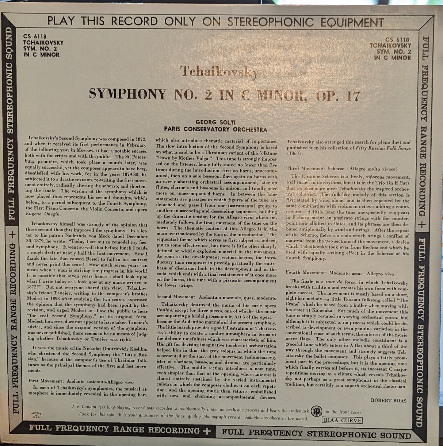 Pyotr Ilyich Tchaikovsky - Symphony No. 2 In C Minor, Opus 17 ("Little Russian") | Near Mint (NM) Near Mint (NM)-