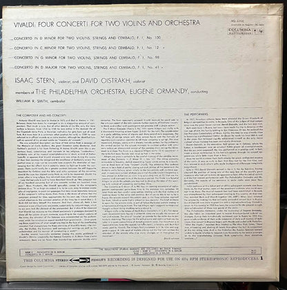 Isaac Stern - Four Vivaldi Concerti For Two Violins And Orchestra (VINYL) | Near Mint (NM) Excellent+ (EX+)-
