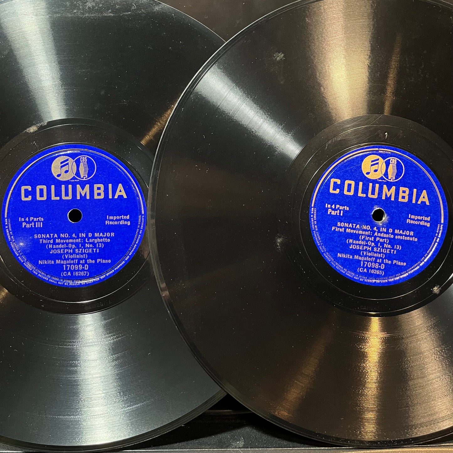 Joseph Szigeti - Sonana No. 4 (78RPM 2x10") COLUMBIA 17098 | Near Mint (NM or M-) Generic-