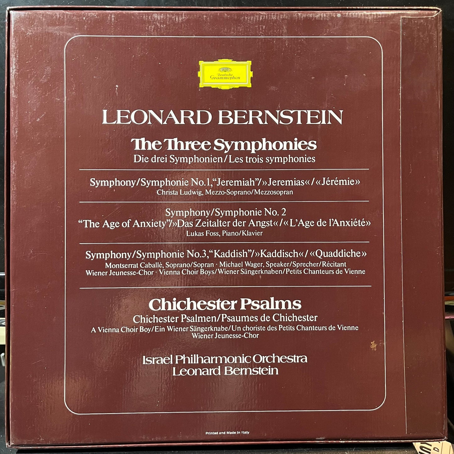 Leonard Bernstein - The Three Symphonies - Chichester Psalms (3xVINYL BOX) | Near Mint (NM) Excellent+ (EX+)-