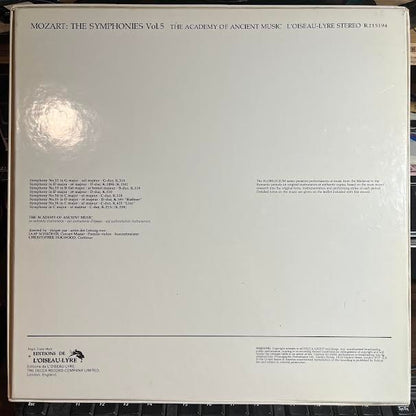 Wolfgang Amadeus Mozart - The Symphonies Vol. 5 (4xVINYL BOX) | Near Mint (NM or M-)-