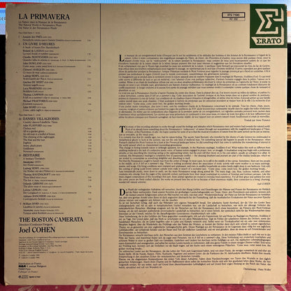 Boston Camerata - La Primavera (La Nature Dans La Musique De La Renaissance) | Near Mint (NM) Near Mint (NM)-