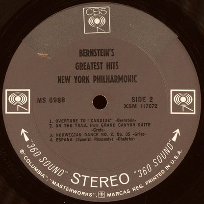 Leonard Bernstein - Bernstein's Greatest *360 SOUND* Hits New York Philharmonic | Near Mint (NM) Very Good Plus (VG+)-