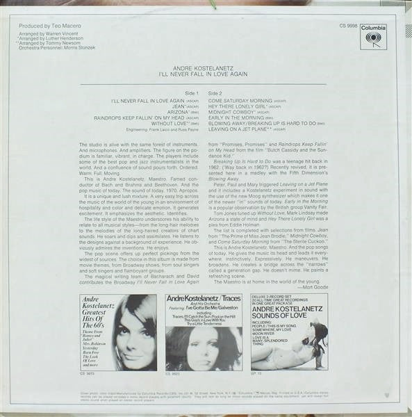 André Kostelanetz - I'll Never Fall In Love Again | Near Mint (NM) Near Mint (NM)-