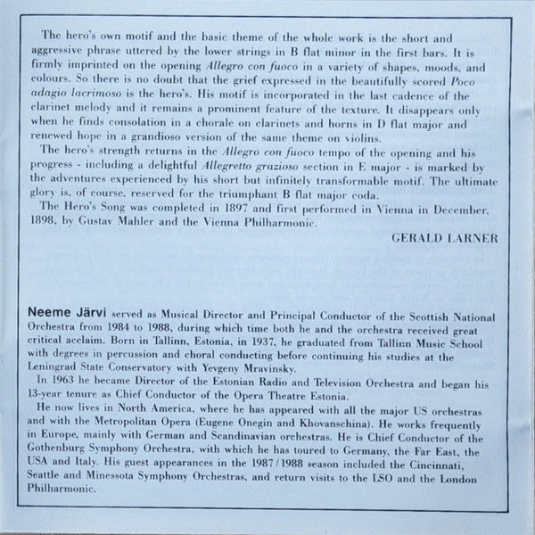 Symphony No. 1 ' The Bells Of Zlonice' - The Hero's Song Symphonic Poem Op. 111 (CD) | Near Mint (NM) Near Mint (NM)-