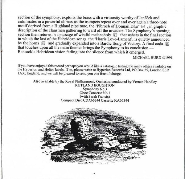 Granville Bantock - Hebridean Symphony / Celtic Symphony / The Witch Of Atlas / The Sea Reivers | Near Mint (NM)-
