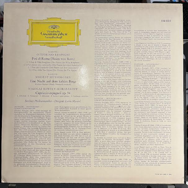 Ottorino Respighi - Pini Di Roma / Eine Nacht Auf Dem Kahlen Berge... (VINYL) | Near Mint (NM or M-)-