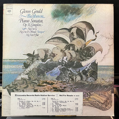 Beethoven* / Glenn Gould - Piano Sonatas, Op. 31, Complete: No. 1 In G / No. 2 In D Minor, "Tempest" / No. 3 In E-Flat (PROMO VINYL LP COLUMBIA MASTERWORKS M 32349 1973) | USED Near Mint (NM or M-) Near Mint- (NM-)-