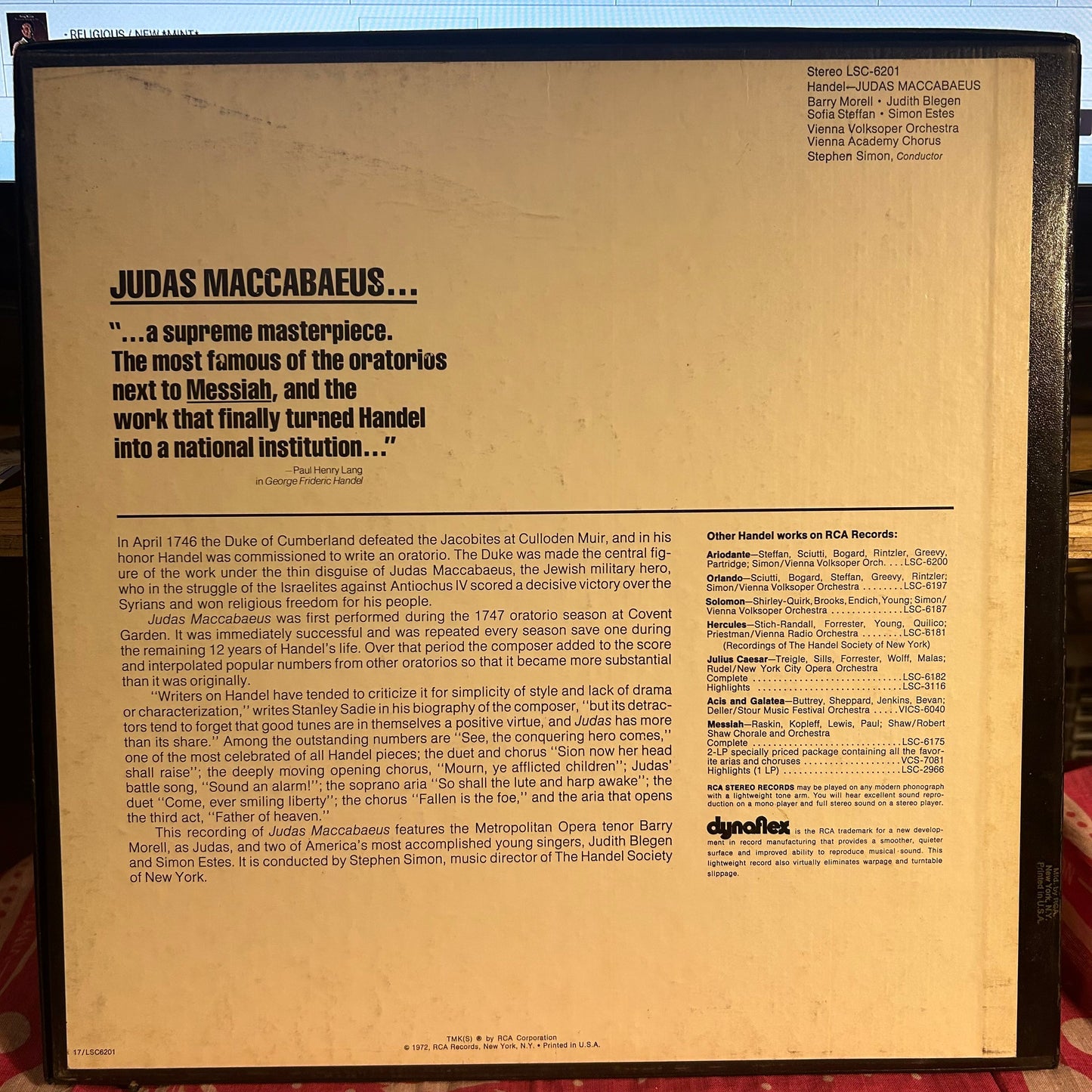 Georg Friedrich Händel - Judas Maccabaeus *BOX* | Near Mint (NM) Very Good Plus (VG+)-