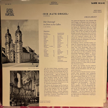 Girolamo Frescobaldi - Die Alte Orgel Im Dom Zu St. Gallen/Schweiz | Near Mint (NM) Near Mint (NM)-