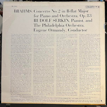 Rudolf Serkin - Piano Concerto No. 2 In B Flat Major (VINYL) | Near Mint (NM or M-) Very Good Plus (VG+)-