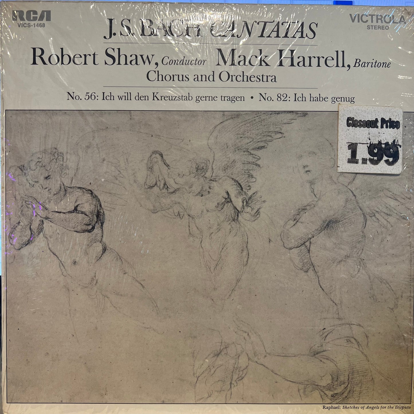 Johann Sebastian Bach - Cantatas No. 56: Ich Will Den Kreuzstab Gerne Tragen / No. 82: Ich Habe Genug | Near Mint (NM) Near Mint (NM)-