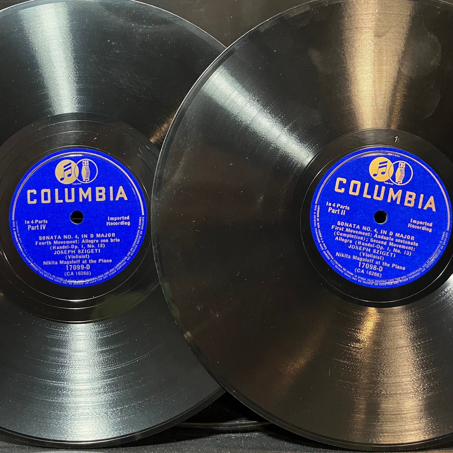 Joseph Szigeti - Sonana No. 4 (78RPM 2x10") COLUMBIA 17098 | Near Mint (NM or M-) Generic-