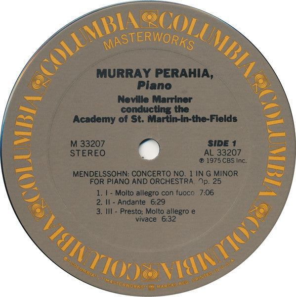 Murray Perahia - Piano Concertos (No. 1 In G Minor, Op. 25 / No. 2 In D Minor, Op. 40) | Near Mint (NM) Excellent (EX)-
