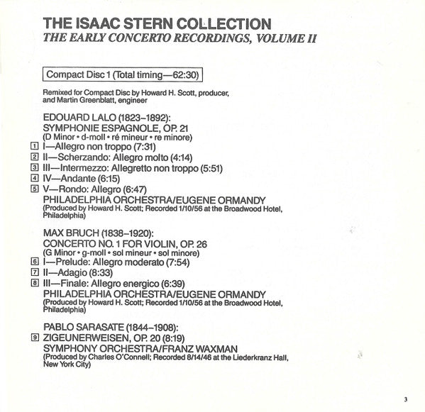 Isaac Stern - The Early Concerto Recordings, Vol. 2 (3xCD) | Near Mint (NM) Near Mint (NM)-