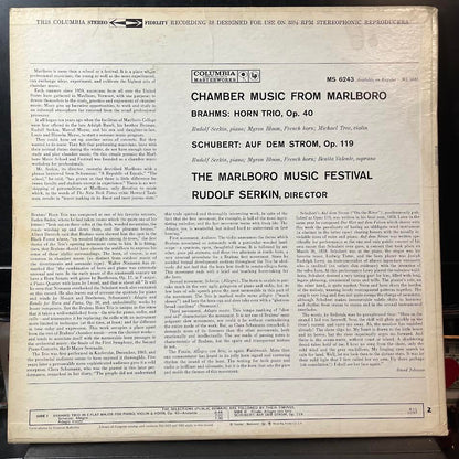 Johannes Brahms - Chamber Music From Marlboro: Horn Trio, Op. 40 / Auf Dem Strom, Op. 119 (VINYL) | Near Mint (NM or M-) Excellent+ (EX+)-