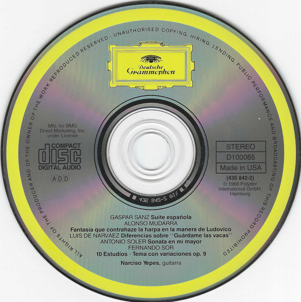 Narciso Yepes - Guitarra Española (CD) | Near Mint (NM) Near Mint (NM)-