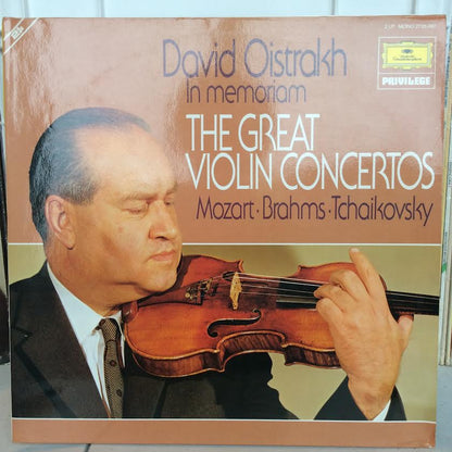 David Oistrach, Wolfgang Amadeus Mozart, Johannes - The Great Violin Concertos. Mozart . Brahms . Tchaikovsky (2xVINYL) | Near Mint (NM or M-)-