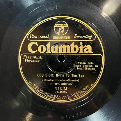 Eddy Brown (2) - Coq D'Or: Hymn To The Sun / Song Of India (Sadko)(78RPM 10") | Near Mint (NM or M-) Generic-