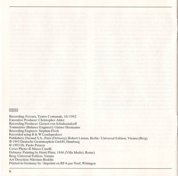 Claude Debussy - Debussy: 12 Etudes / Berg: Sonate Op. 1 (CD) | Near Mint (NM)-