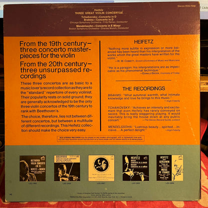 Jascha Heifetz - Three Great Violin Concertos | Near Mint (NM) Excellent (EX)-