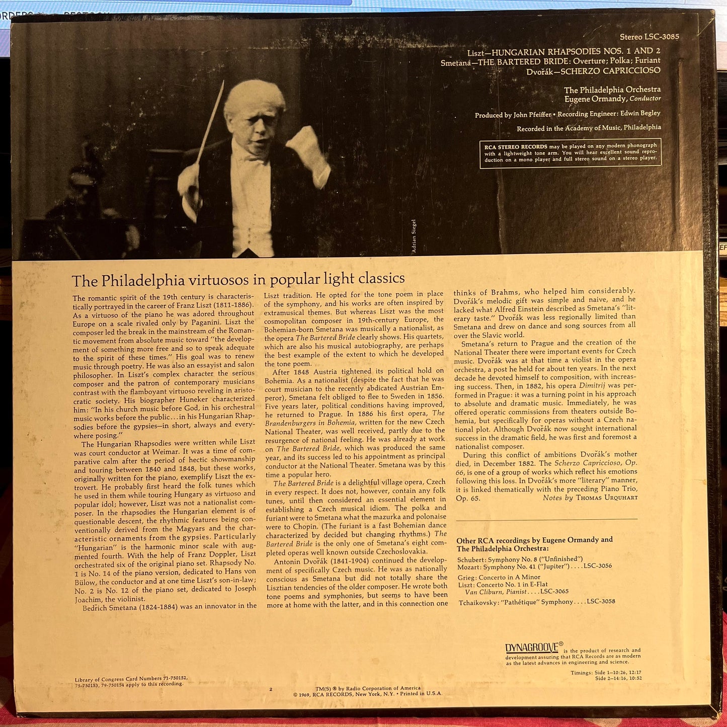 Franz Liszt - Hungarian Rhapsodies Nos. 1 And 2, Bartered Bride: Overture *STEREO/RED SEAL* | Near Mint (NM) Excellent (EX)-