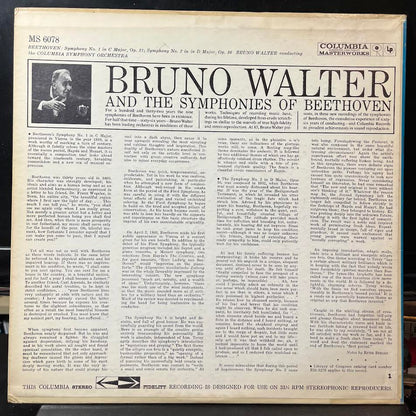 Bruno Walter - Symphony No. 1 In C Major - Symphony No. 2 In D Major (VINYL) | Near Mint (NM) Excellent+ (EX+)-
