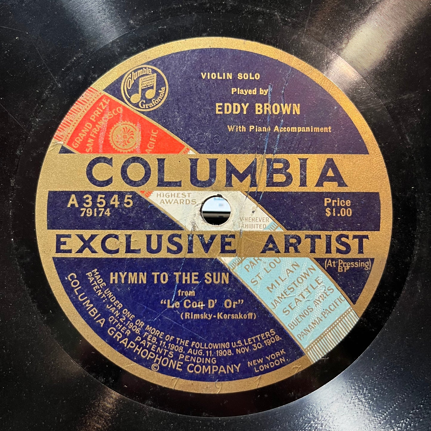 Eddy Brown (2) - HYMN TO THE SUN / SONG OF INDIA (78RPM 10") | Very Good Plus (VG+) Generic-