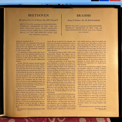 Ludwig Van Beethoven - Symphony No. 9 In D Minor, Op. 125 (Choral) / Song Of Destiny, Op. 54 (Schicksalslied) | Very Good Plus (VG+) Near Mint (NM)-