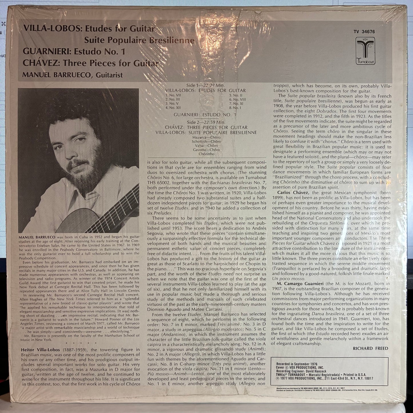 Heitor Villa-Lobos - Works For Guitar (VINYL) | Very Good Plus (VG+) Excellent (EX)-