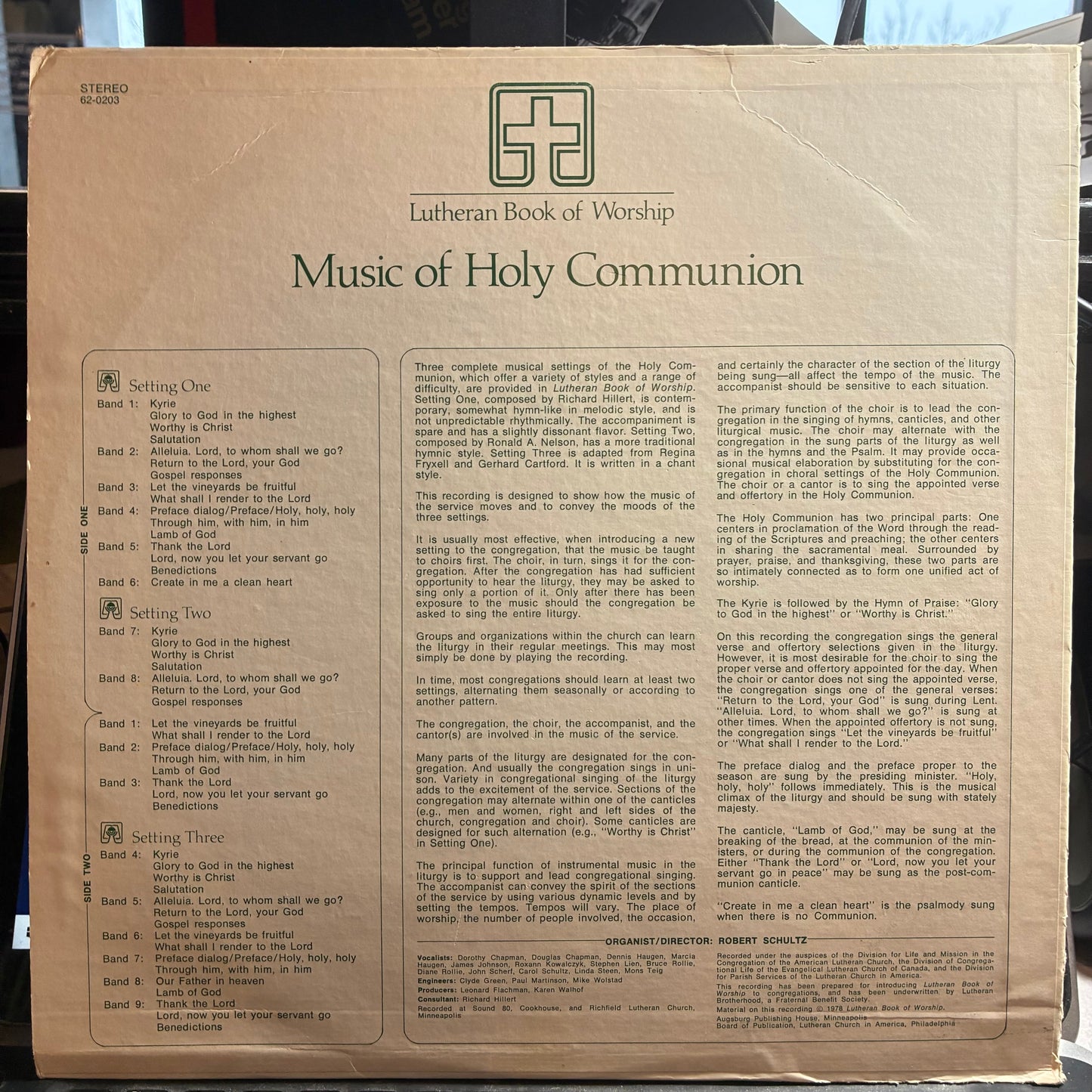 Various - Lutheran Book Of Worship - Music Of Holy Communion (VINYL) | Very Good Plus (VG+) Excellent (EX)-