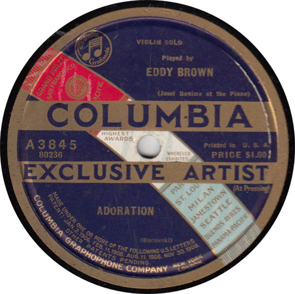 Eddy Brown (2) - Adoration / Forsaken (78RPM 10") | Very Good Plus (VG+) Generic-