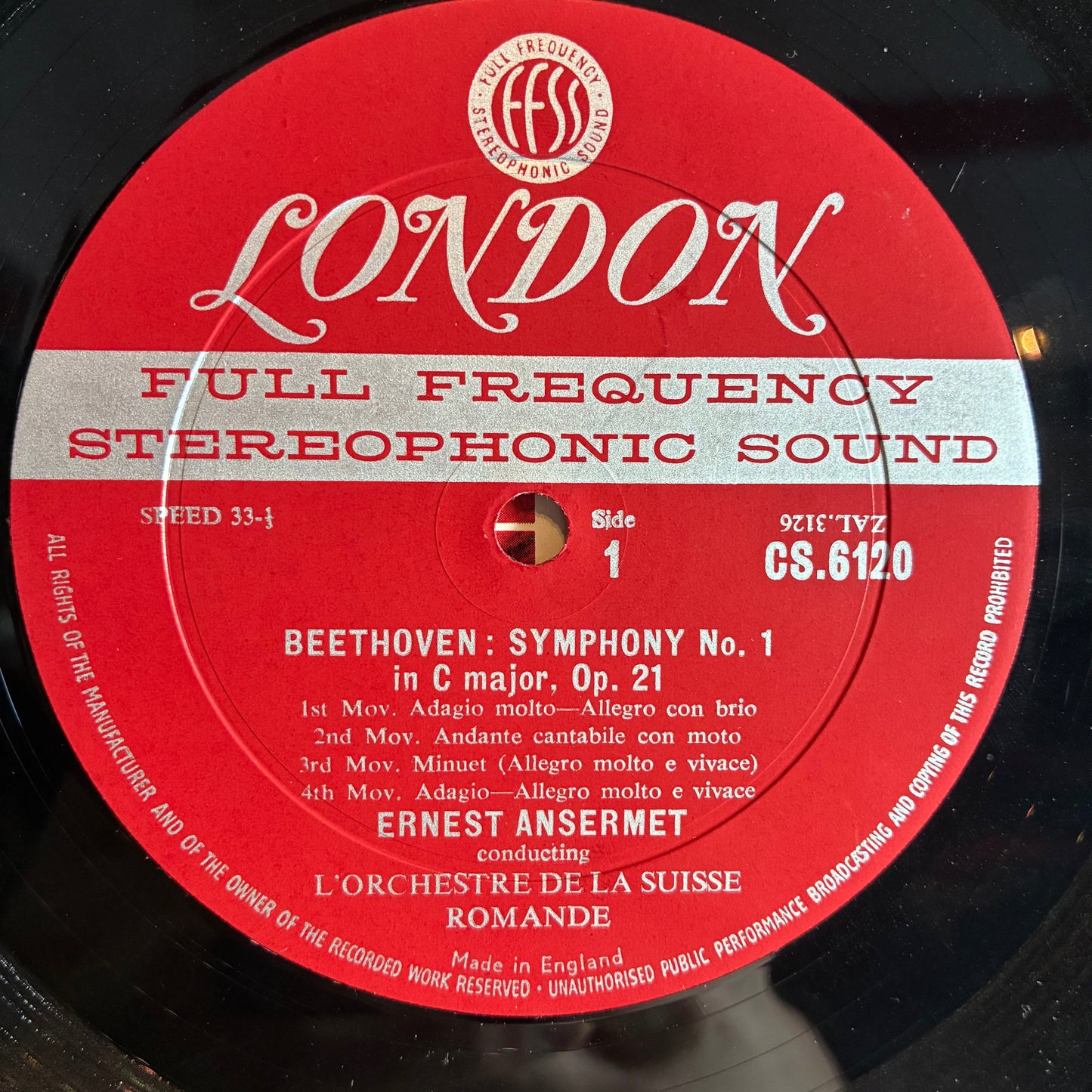 Ludwig van Beethoven - Symphony No. 1 In C Major Op. 21 / Symphony No. 8 In F Major Op. 93 (VINYL) | Very Good Plus (VG+) Excellent+ (EX+)-